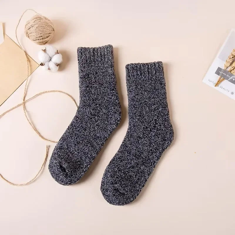 Mens Solid Color Winter Socks - Soft Comfortable Casual 3515 Pairs - ZOOMNSTORE