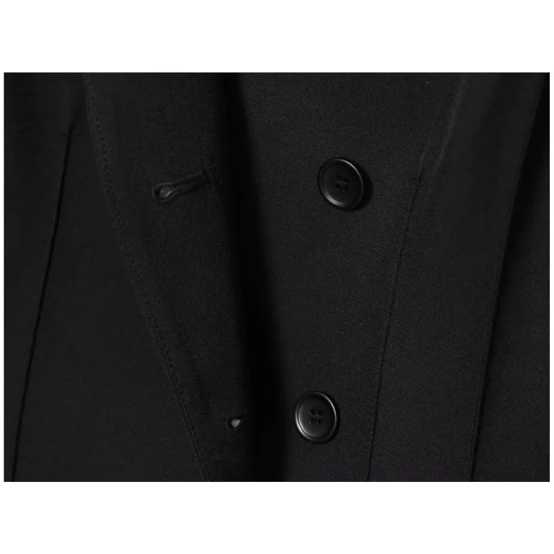 Women's Casual Blazer - Autumn Long Sleeve V Neck Double Breasted Jacket With Pockets