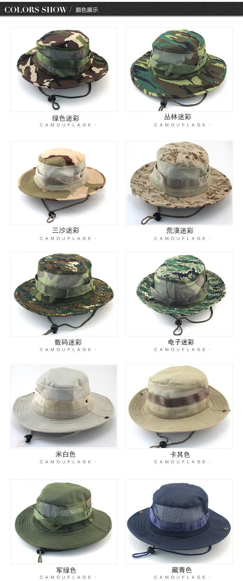 Camo Boonie Hat – Tactical Bucket Hat for Fishing, Hiking & Hunting