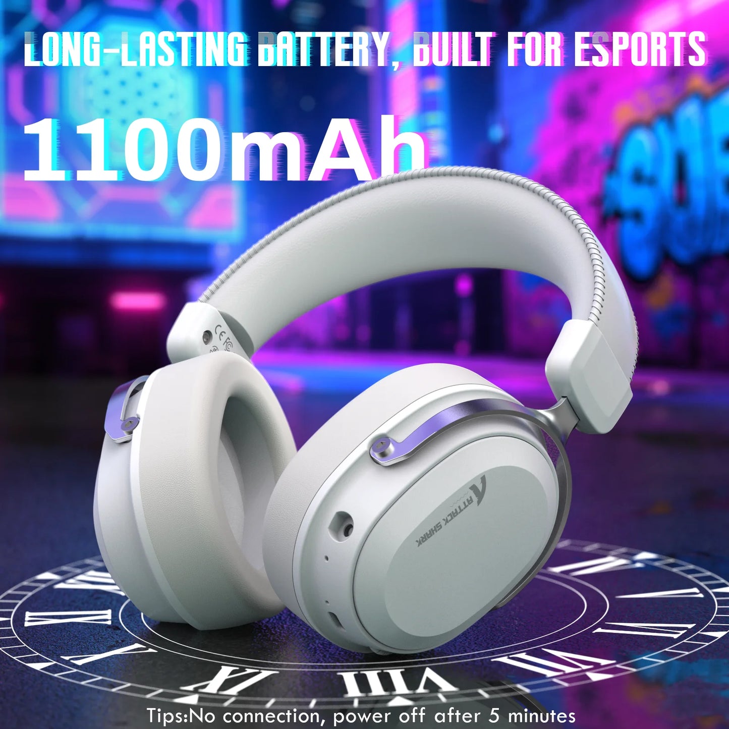 ATTACK SHARK L30 Pro Wireless Gaming Headset with 2.4Ghz/BT/Wired, Long Battery Life with Detachable Microphone 7.1 Surround Sou