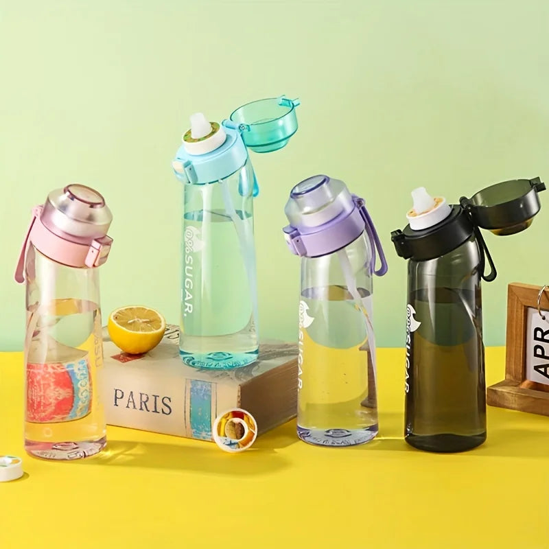 Air Flavored Water Bottle Scent Up Water Cup Sports Water Bottle For Outdoor Fitness Fashion Water Cup With Straw Flavor Pods