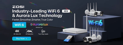 ZOSI C528 6MP/4MP HD Dual-Lens Indoor WiFi Security Camera Plug-in 360° Views Pan/Tilt Home Surveillance Baby/Pet Dog Monitor