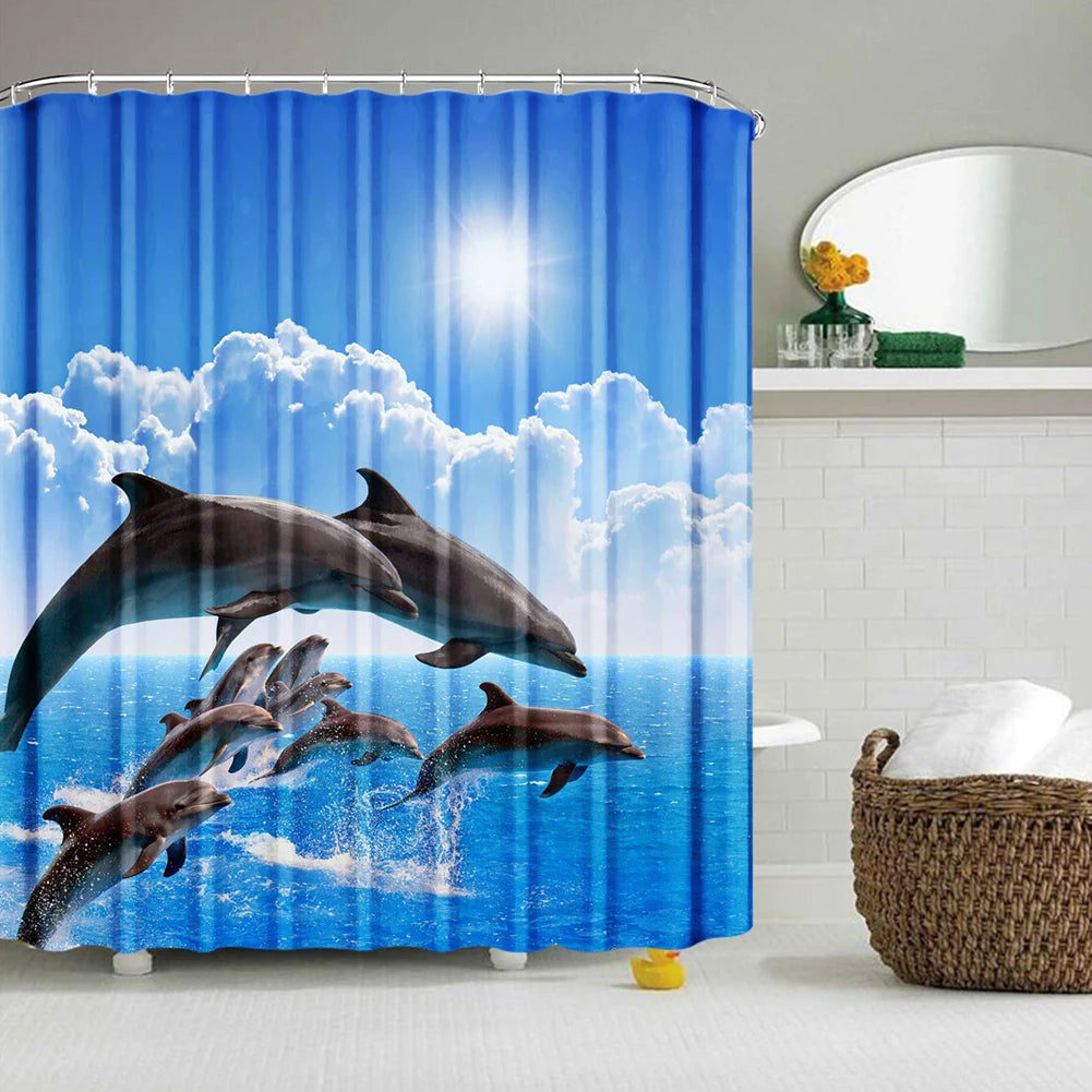 Woodland Shower Curtain – Polyester Waterproof Bathroom Partition Curtain with Hooks