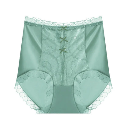 High Waist Lace Women Panties Ice Silk Thin Elastic Briefs Lingerie Seamless Luxury Breathable Underwear Butt Lifting Underpants