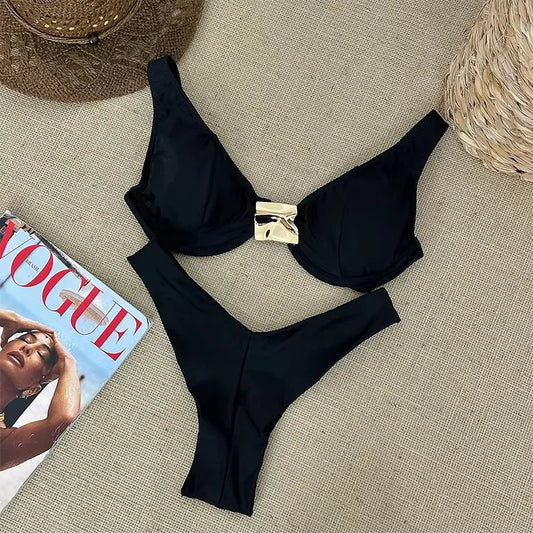 Push Up Swimwear - Sexy Brazilian Bikini Set With High Waist Two Piece Bathing Suit