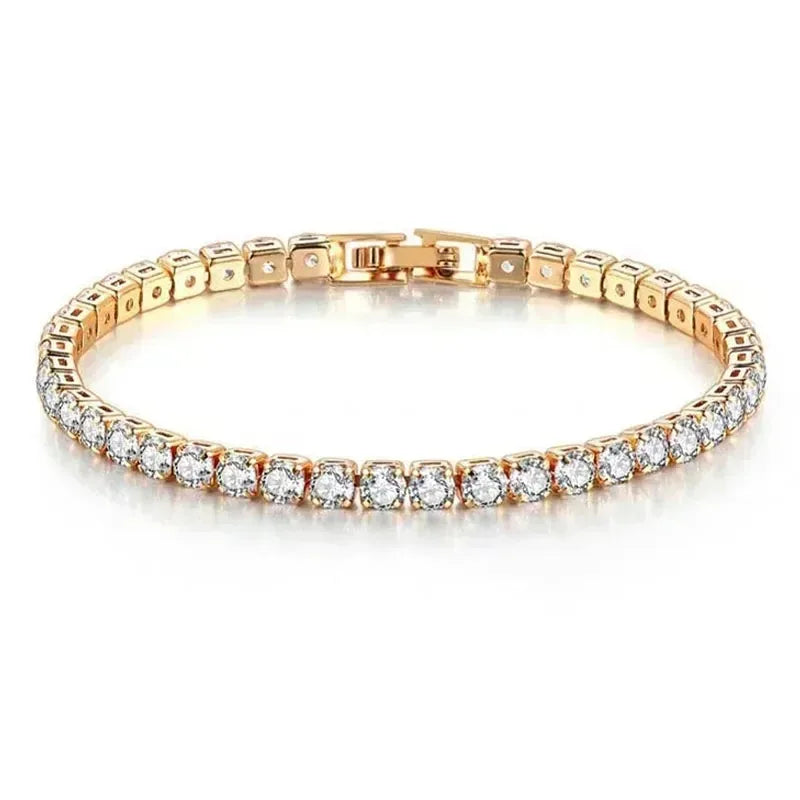 925 Sterling Silver Rose Gold Tennis Bracelet Sparkling Crystal Cubic Zirconia Hip-Hop Luxury Women's Jewelry Surprise Gift