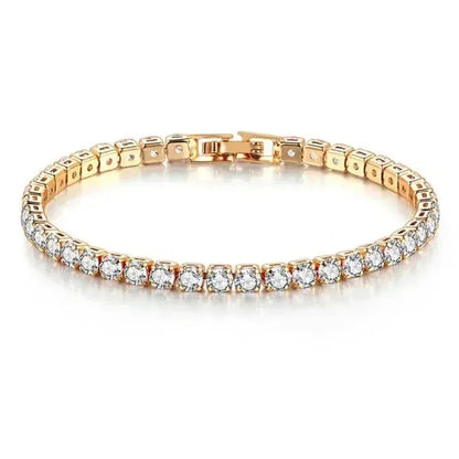 925 Sterling Silver Rose Gold Tennis Bracelet Sparkling Crystal Cubic Zirconia Hip-Hop Luxury Women's Jewelry Surprise Gift