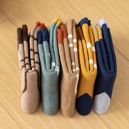 Thick Warm Floor Socks For Kids Plush Loop Mid Tube Socks Winter Boy Long Sock Children Thermal Footwear Cute Cartoon Baby Socks