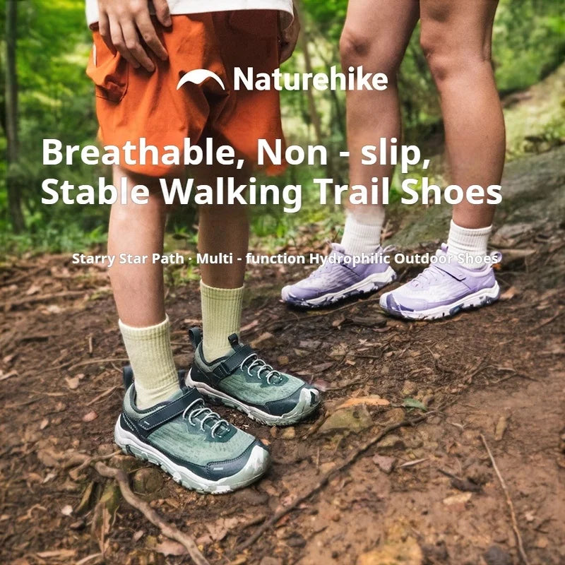 Naturehike Kids' Non-slip Lightweight Hiking Sneakers Anti-Slip Tape Walking Shoes Outdoor Travel Sneakers for River Tracing