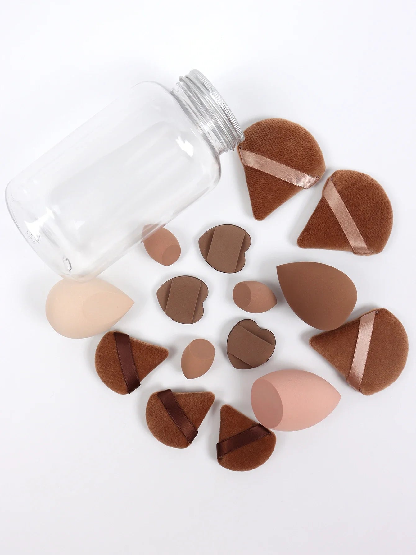 Cosmetic Powder Puffs – Loose Powder Puff Combo with Mini Makeup Egg Set & Air Cushion