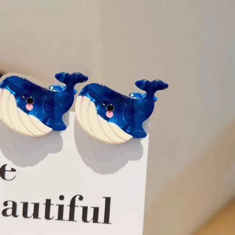 8/6/4Pcs Acetate Ocean Animal Hair Clips Summer Beach Non-Slip Hair Claws Crab Starfish Whale Hair Accessories for Women Girl