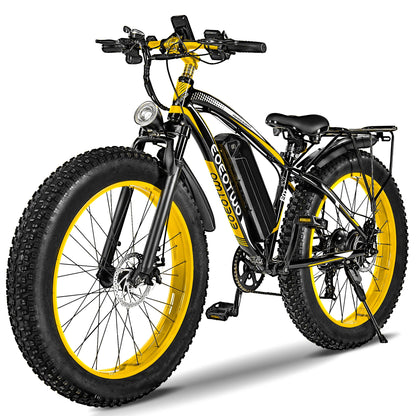 Electric Bike for Adults 1500W Peak, 34MPH 26" Fat Tire Ebike, 48V 15Ah Long Range Battery, All-Terrain Mountain Commuter E-Bike