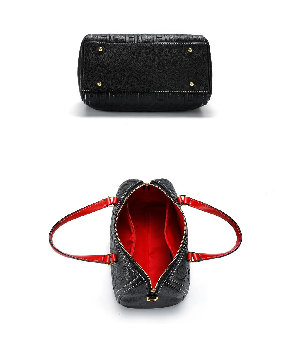 Women's Leather Handbag - Large Capacity Soft Genuine Leather Shoulder Bag For Daily Commute