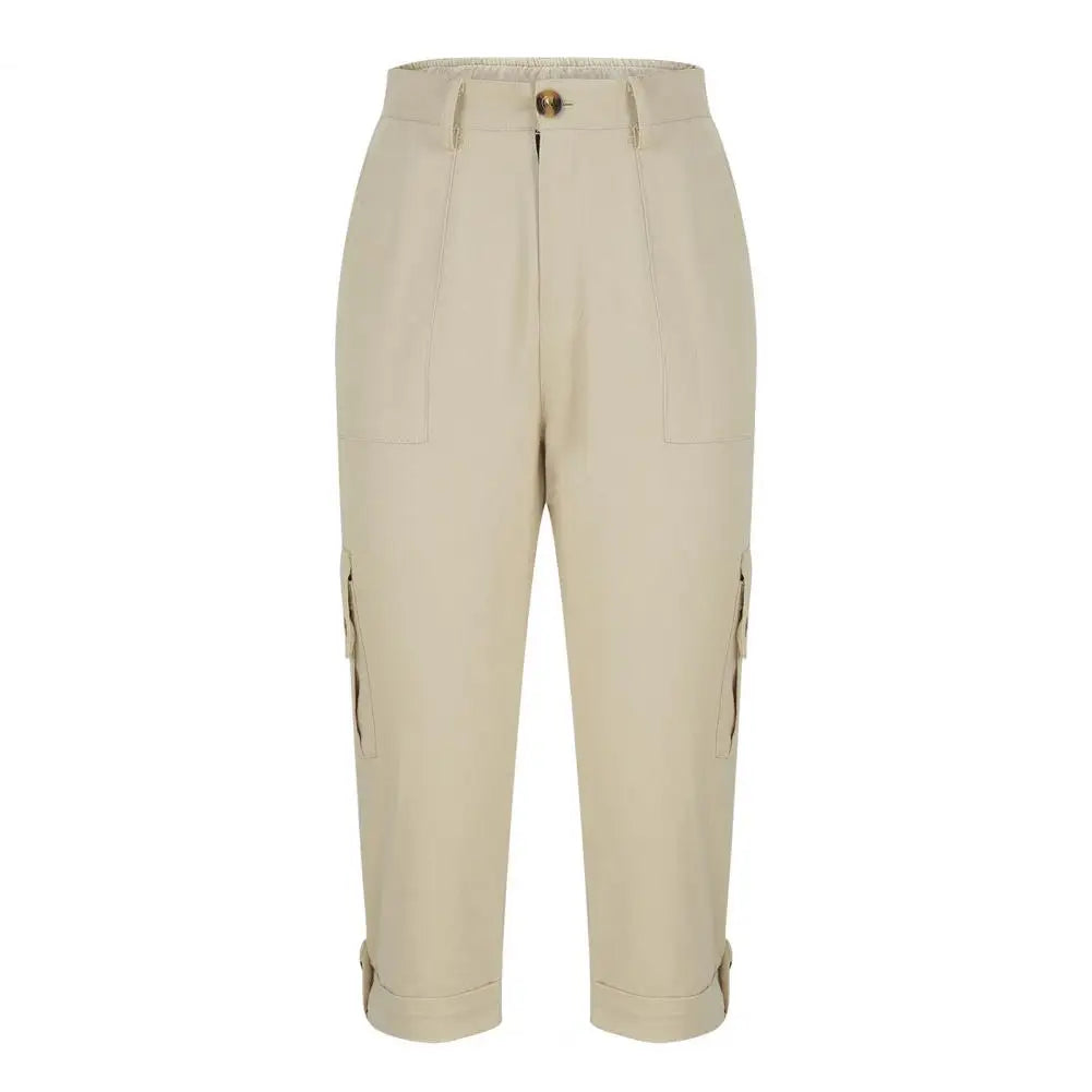 Women's Capris Joggers Mid Rise Cropped Cargo Pants Summer Quick Dry Hiking Pants with Multi Pockets Lightweight Summer Bottoms