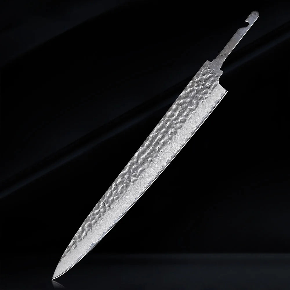 Damascus Steel VG10 Chef Knife Blank - Hand Forged Kitchen Knife Making Tool