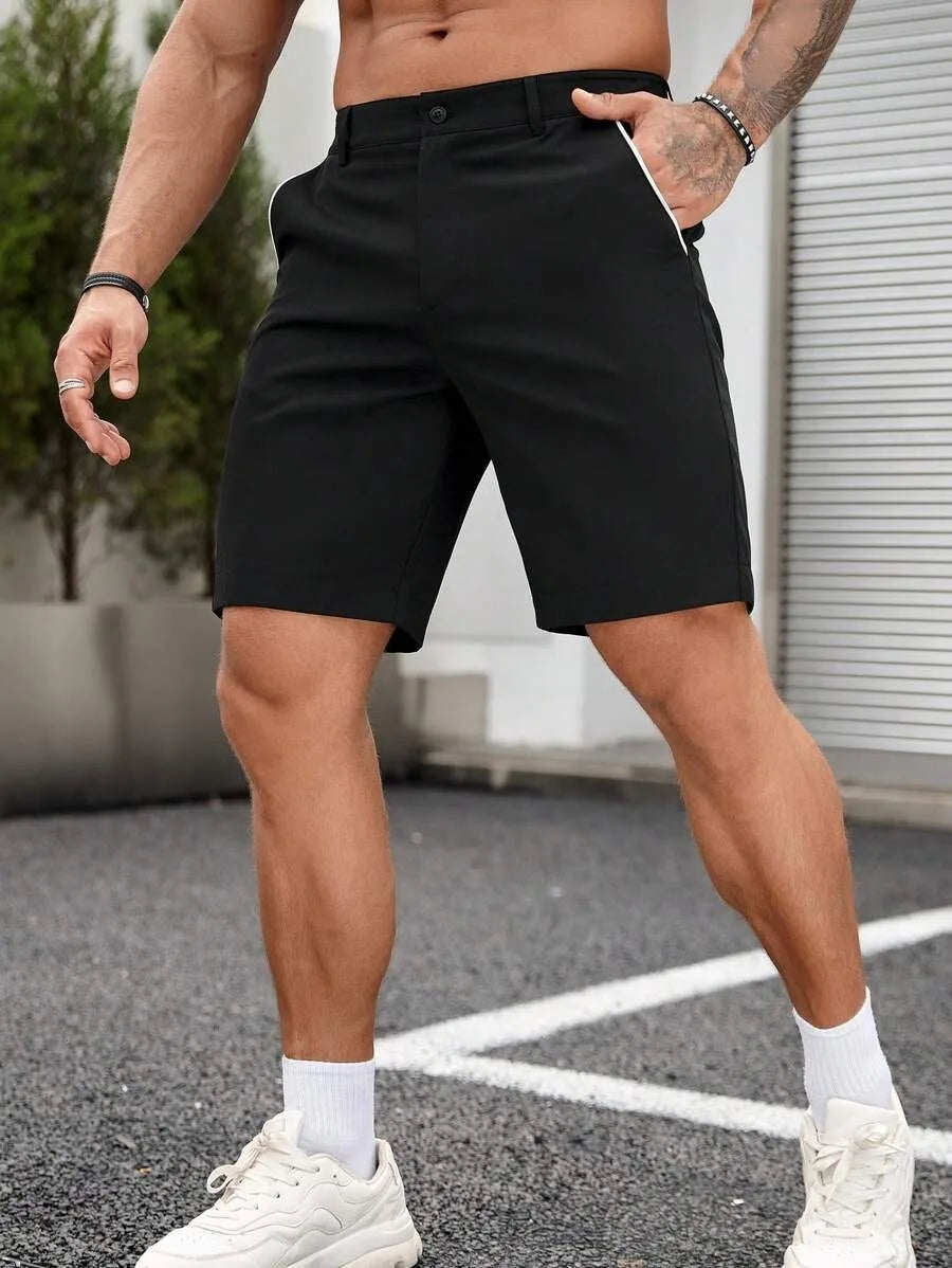 Summer Men's Lightweight Stretch Casual Golf Shorts Comfortable Knee Pants for Hiking Business Streetwear