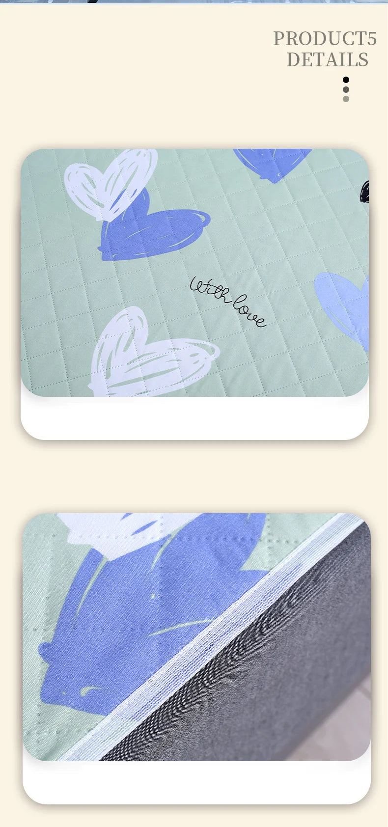 Diaper pad waterproof washable cotton breathable oversized diaper care mattress