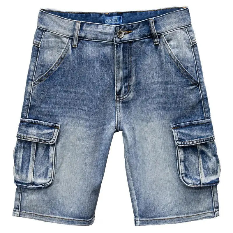 Denim Shorts Men – Casual Summer Knee Length Jean Shorts with Multiple Pockets