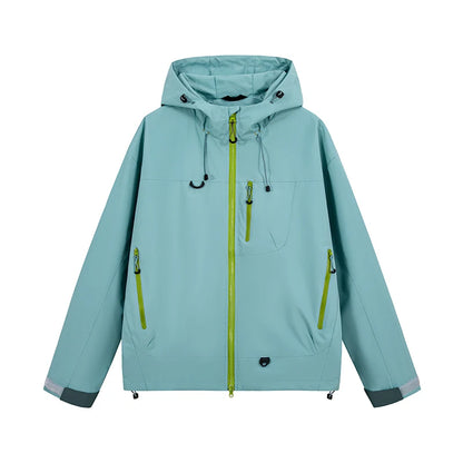 Waterproof Hiking Jacket – Lightweight Polyester Windbreaker With Storm Hood