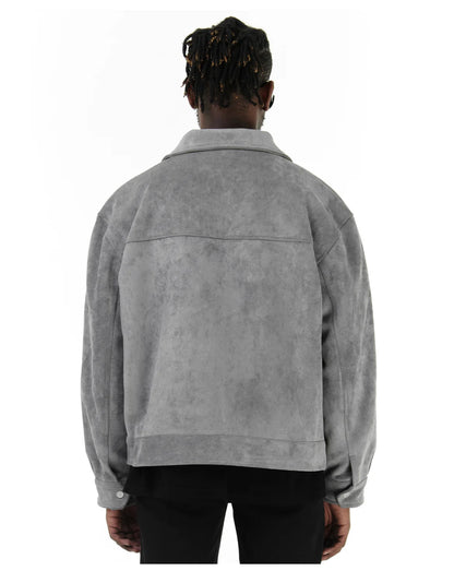 Autumn Jackets Oversize Casual Clothes High Street Pockets Laper Zipper Suede Thick Coat Mens Windbreaker Loose