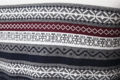 2023 New Autumn High Quality Zipper Pullers Men Warm Winter Cotton Sweaters for Men Ethnic Patterns Casual Mens Sweater
