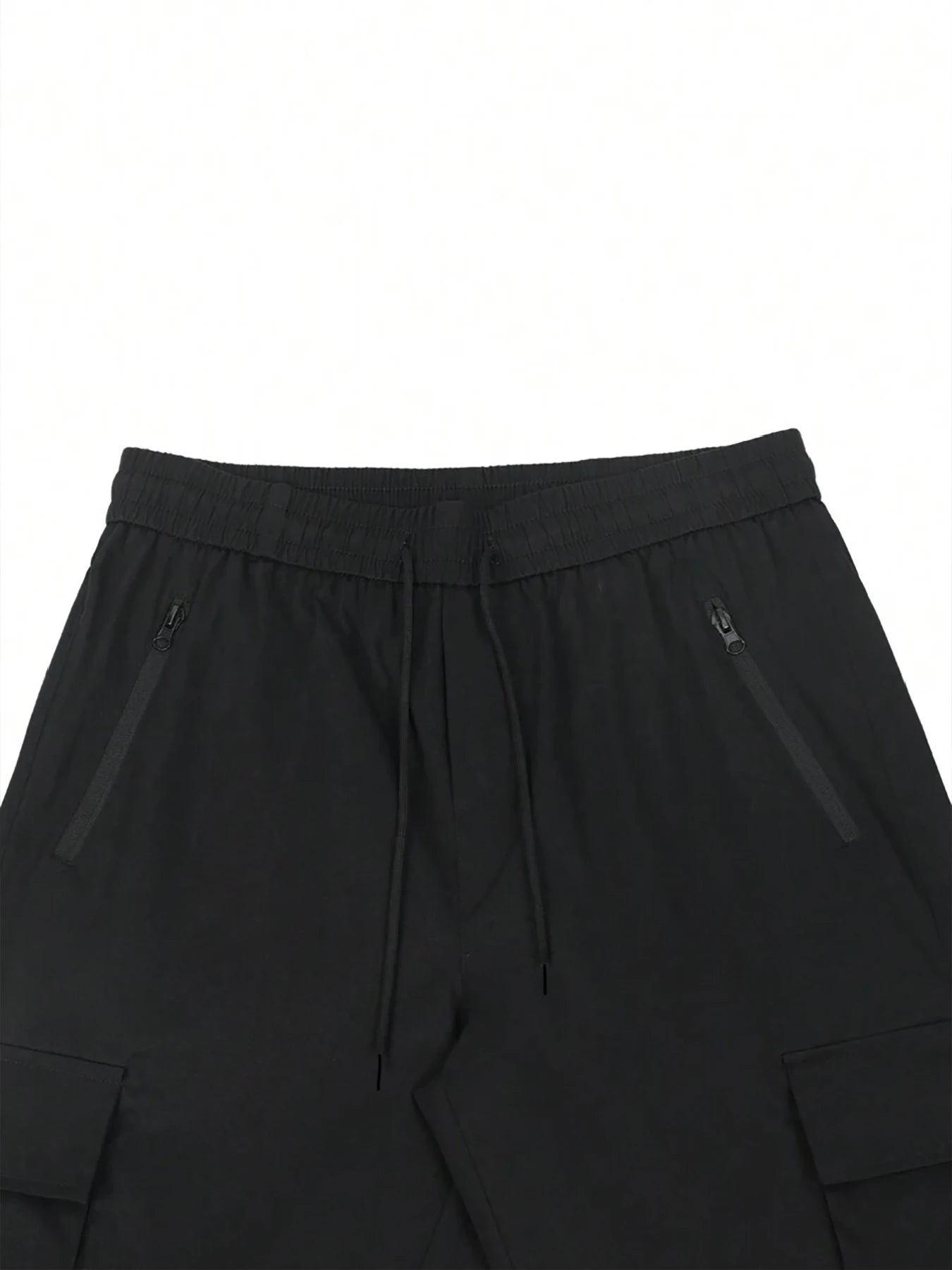 Men's 3/4-Length Cargo Shorts — Woven Twill Fabric, Multi-Pocket Casual Trousers. Non-Stretch Adult Apparel for Summer