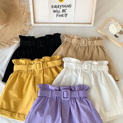 Korean Girls Casual Shorts - Thin Summer Trousers for Kids 3-12Yrs