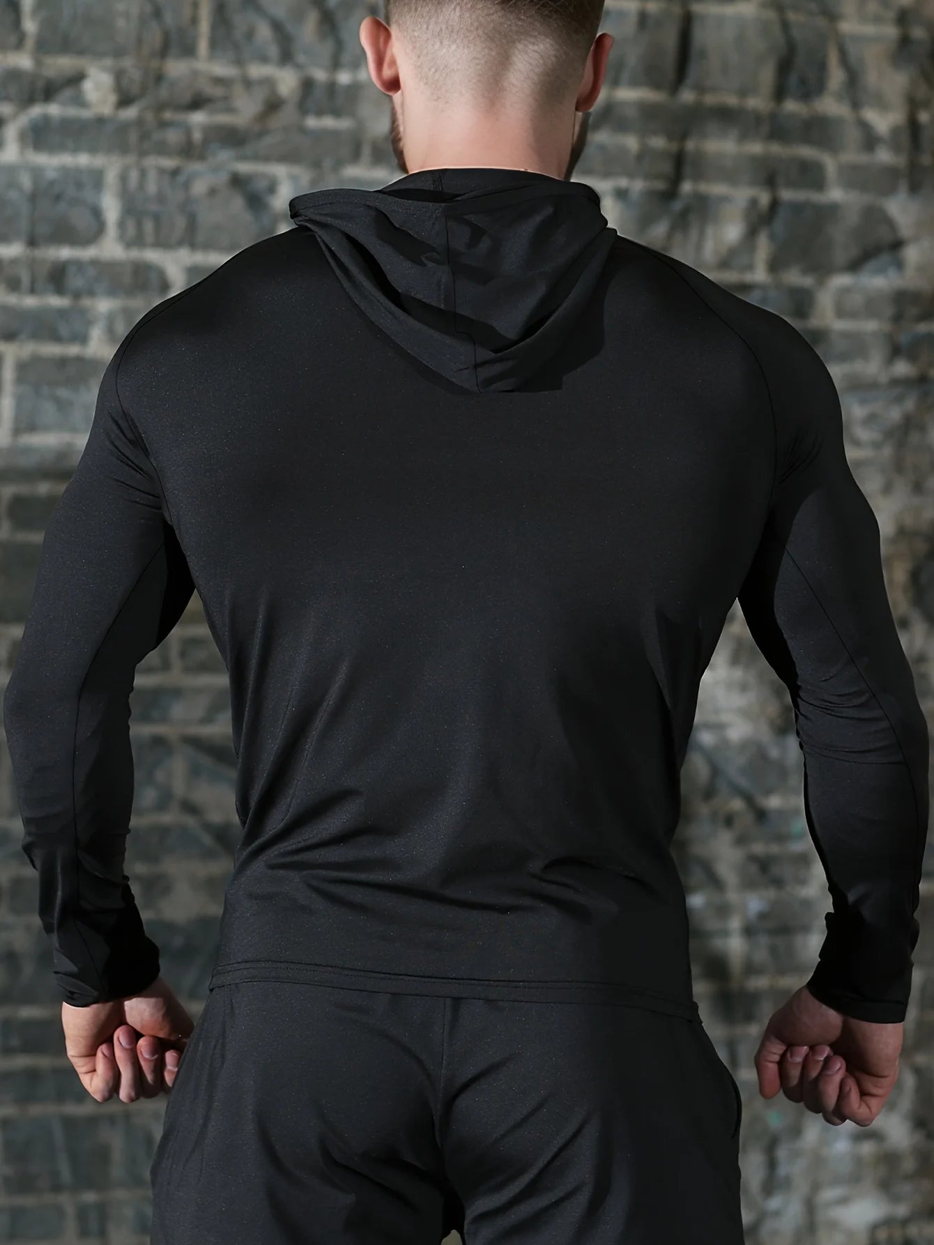 Men's Hooded Zipper Jacket – High Elasticity, Quick Dry Fitness Hoodie for Casual Workout