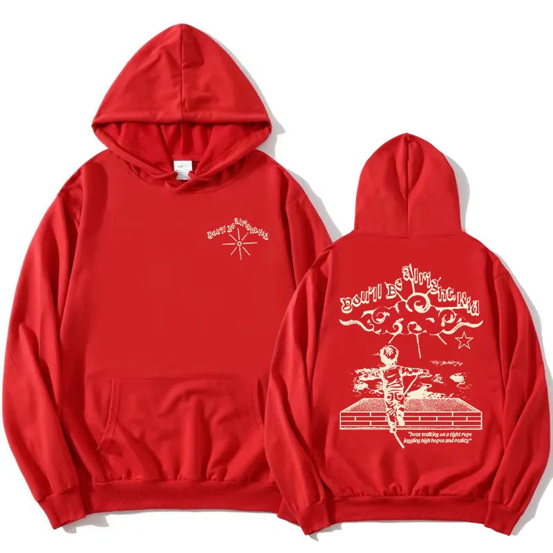 Alex Warren You'll Be Alright, Kid Hoodies Fashion Long Sleeve Hooded Sweatshirts Casual Design Graphic Print Pullovers Unisex