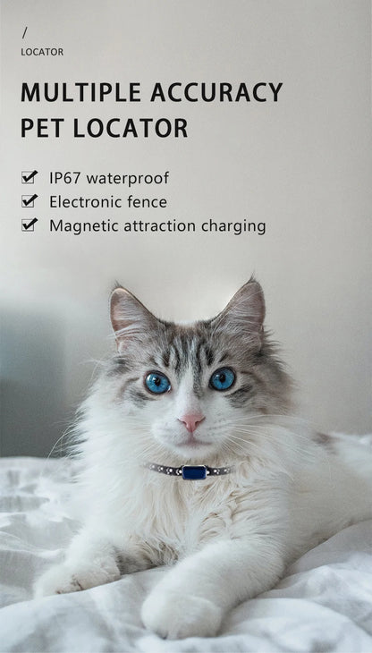 Pet Collar Mini GPS Tracker, GSM Wifi LBS Anti-lost Tracker Pet Location Collar IP67 Waterproof for Pet Dog Cat Sheep Tracking