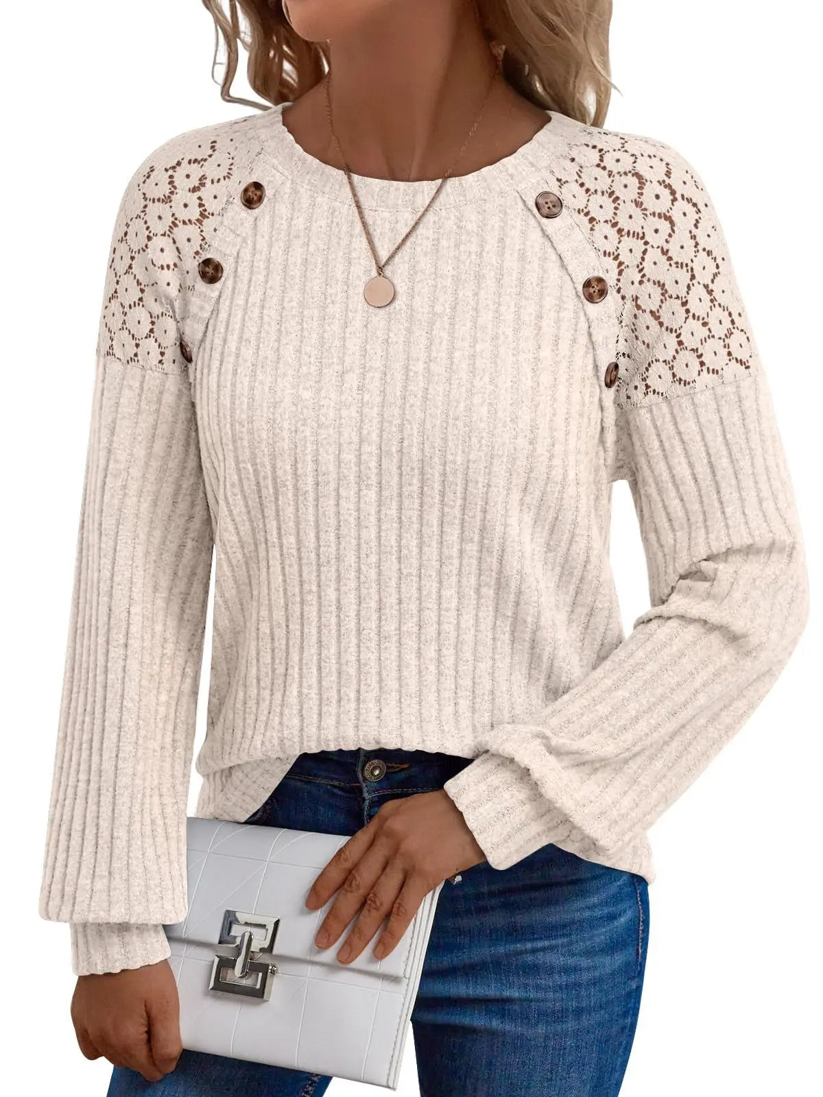 2025 New Autumn Women's Blouses Elegant Fashion Lace Hollow Out Patchwork Button Shirts Loose Casual Long Sleeve Pullover Tops