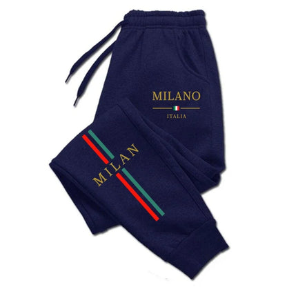 2026 Hot Sale Milan City Printed Jogger Pants Men Women Autumn Winter Casual High Quality Outdoor Running Sports Casual Pants