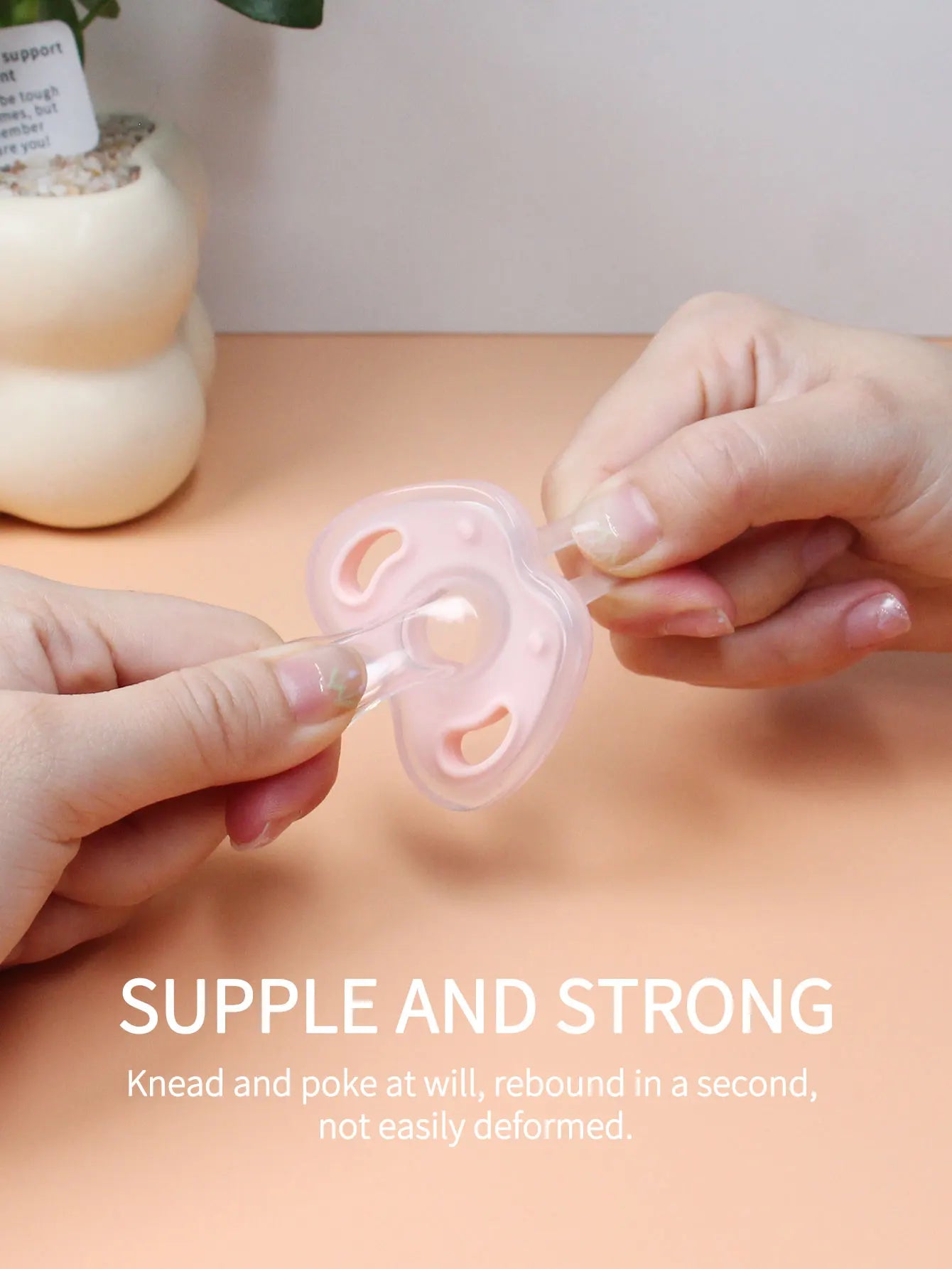 3Pcs Baby Apple Pacifier Set Silicone Soother with Spring pacifier chain and PP storage Box 100% BPA Free Portable Pacifier Set