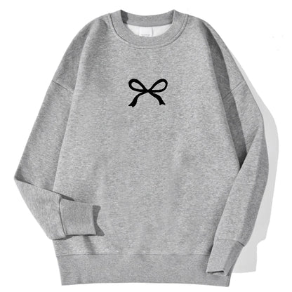 Casual Women's Sweatshirts Kawaii Bow Graphic Prints Pullover Comfortable Warm Oversize Hoodie Autumn Fleece Soft Female Clothes