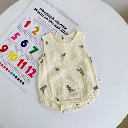 Baby Bodysuits Cotton - Newborn Infant Jumpsuits Unisex Sleeveless Romper Summer Wear