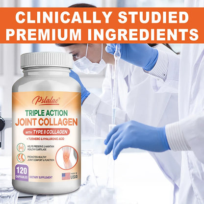 Triple Action Joint Collagen with Type II Collagen - Promotes Joint Health & Comfort,Relieves Pain,Rebuilds,Preserves Cartilage