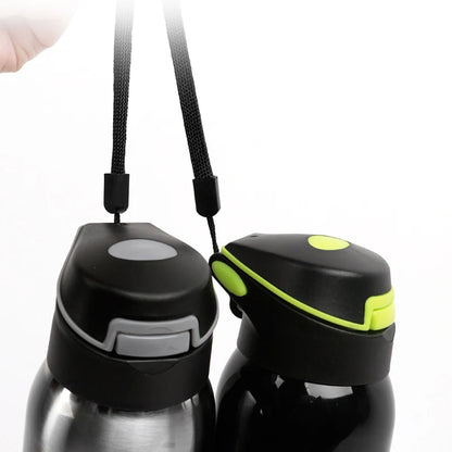 500ML Bicycle Water Bottle Vacuum Stainless Steel Cycling Water Bottle Double Walled Simple Thermo Mug Insulated With Straw