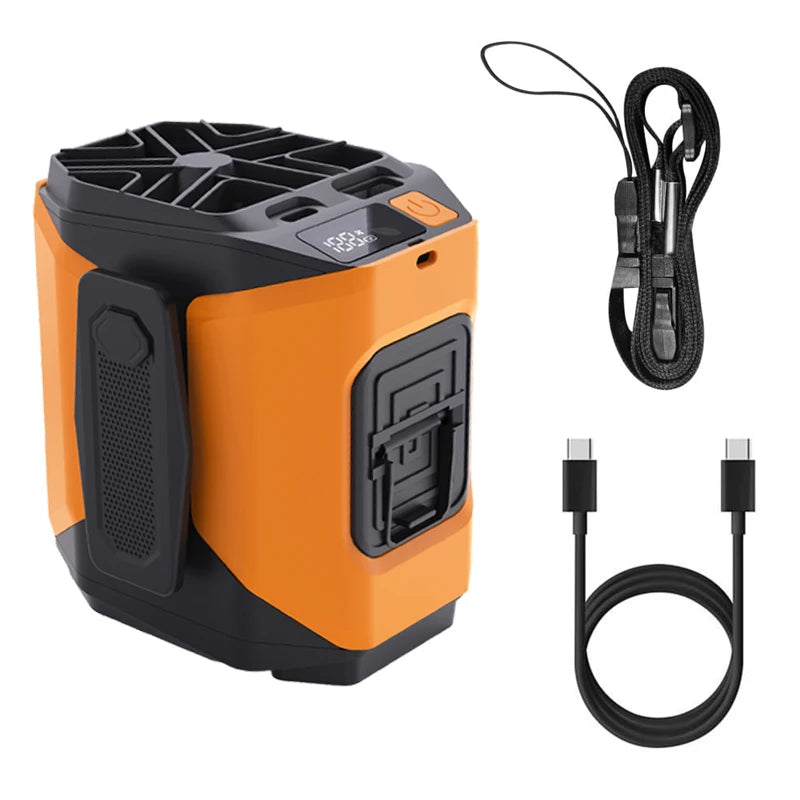 Portable Waist Fan Clip On,10000mAh Rechargeable Wearable Shirt Fan with Light,5 Speeds Belt Fans Cooling Fans for Outdoor