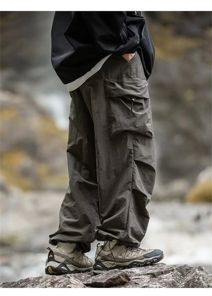 Vintage Baggy Hiking Cargo Pants Men Waterproof Casual Sport Jogging Sping Summer Parachute Pants Outdoor Wide Leg Trousers