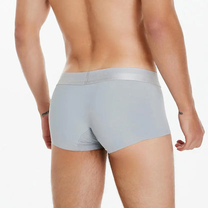 SEOBEAN New Ice Silk Boxers Men Underwear U Convex Pouch Solid Underpants Comfortable Breathable Thin Boxershorts