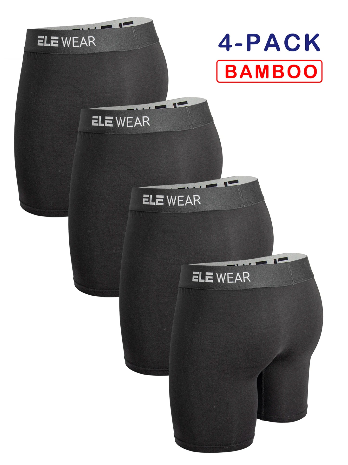 4pcs Bamboo Men's Underwear Long Sports Underwear, Moisture-Wicking, Boxer Briefs For Men