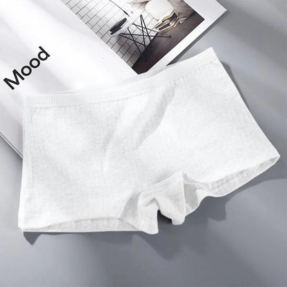 Women Pure Cotton Flat Angle Underwear with High Waist and Tight Belly Thread, Antibacterial Cotton Pants Four Corner Panties
