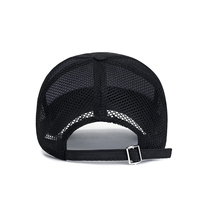 Mens Hat For Fish Outdoor Sports Cap Fashion Line Baseball Cap Mesh Breathable Snapback Hat Long Visor Brim Cap Bone Casquette