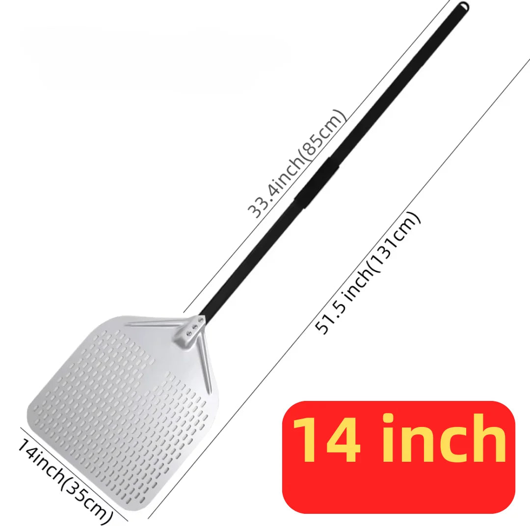 Pizza Perforated Shovel Paddle - ShortLong Handle Baking Tool for Oven