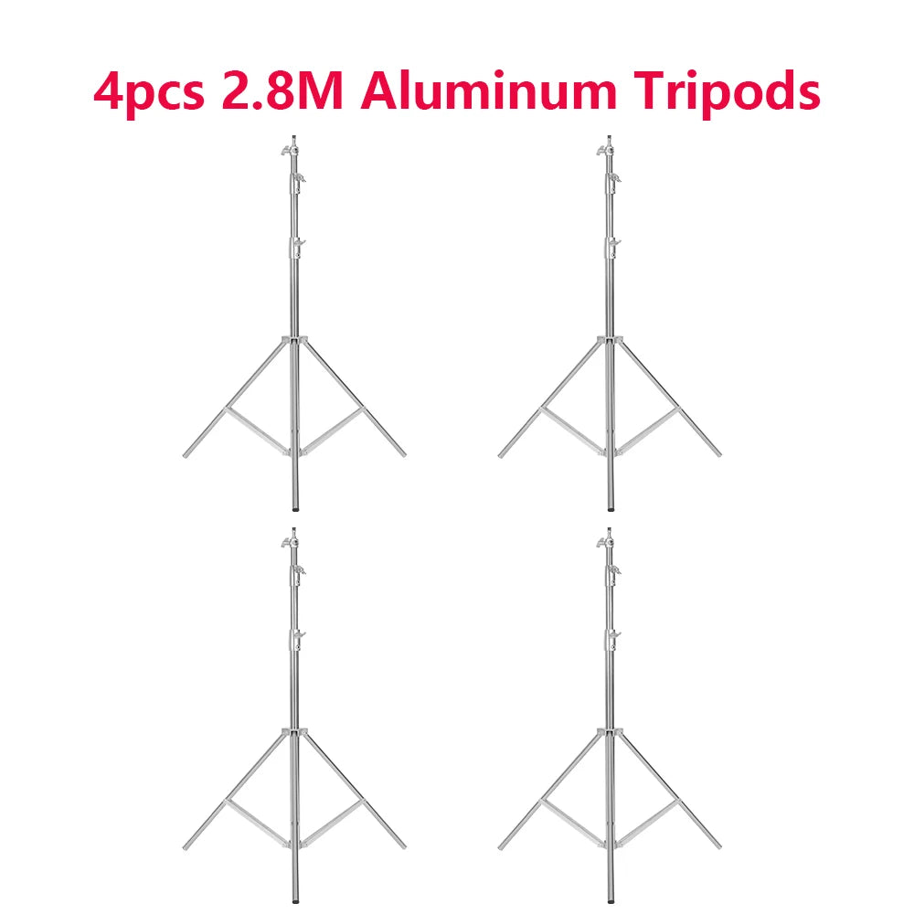 Stainless Steel Tripod 2.8m Heavy Duty Light Stand With 1/4, 3/8 Conversion Head for Studio Softbox Photographic Equipment