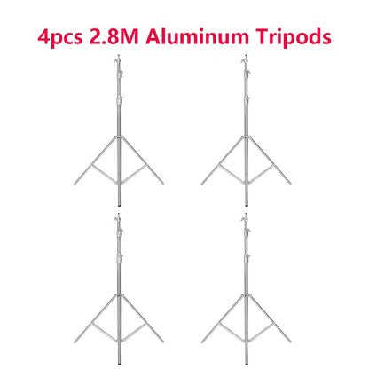 Stainless Steel Tripod 2.8m Heavy Duty Light Stand With 1/4, 3/8 Conversion Head for Studio Softbox Photographic Equipment