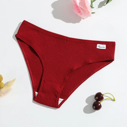 3Pcs/Set Cotton Panties Women Solid Color Soft Breathable Briefs Female Underpants Comfort Stretch Sexy Lingerie S-XL