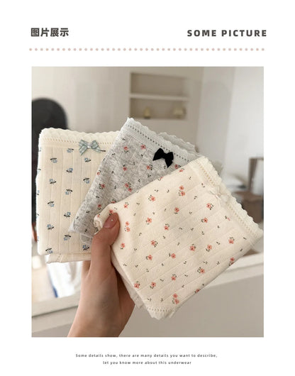 Fresh and Simple Style Class A Cotton 100A Antibacterial Extended Crotch Seamless Women's Triangle Underwear