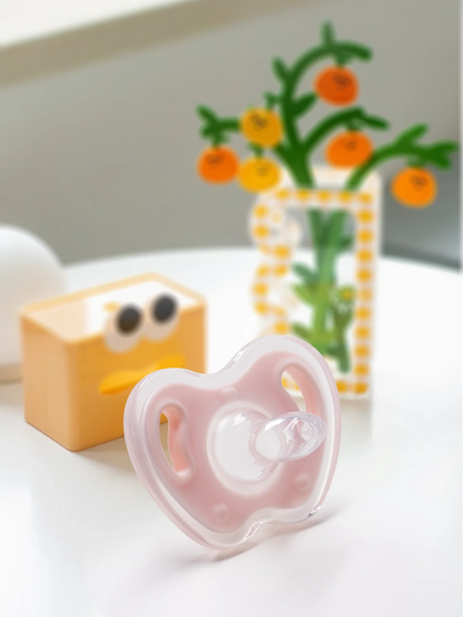 3Pcs Baby Apple Pacifier Set Silicone Soother with Spring pacifier chain and PP storage Box 100% BPA Free Portable Pacifier Set