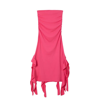 One Shoulder Dress - Slim Fit Summer Fashion Bra Wrap Ankle Length Dress